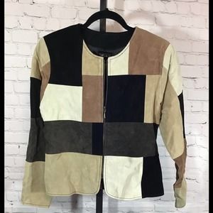 Karen Arnold Leather Patchwork Jacket Size Medium